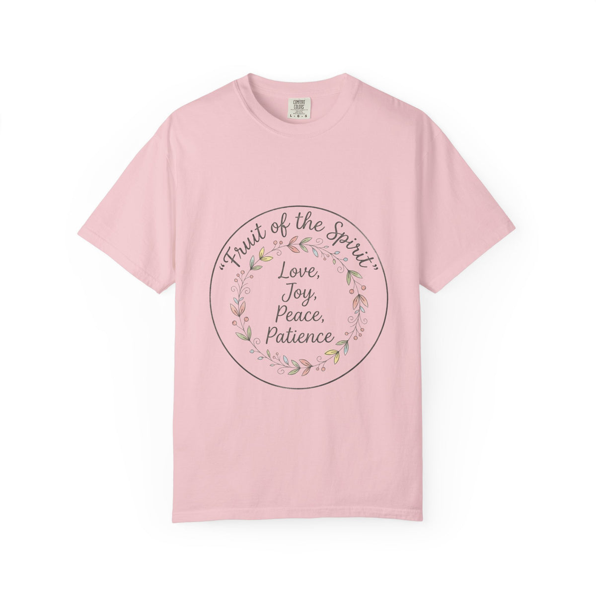Fruit of the Spirit wreath T-Shirt | Love Joy Peace Patience design