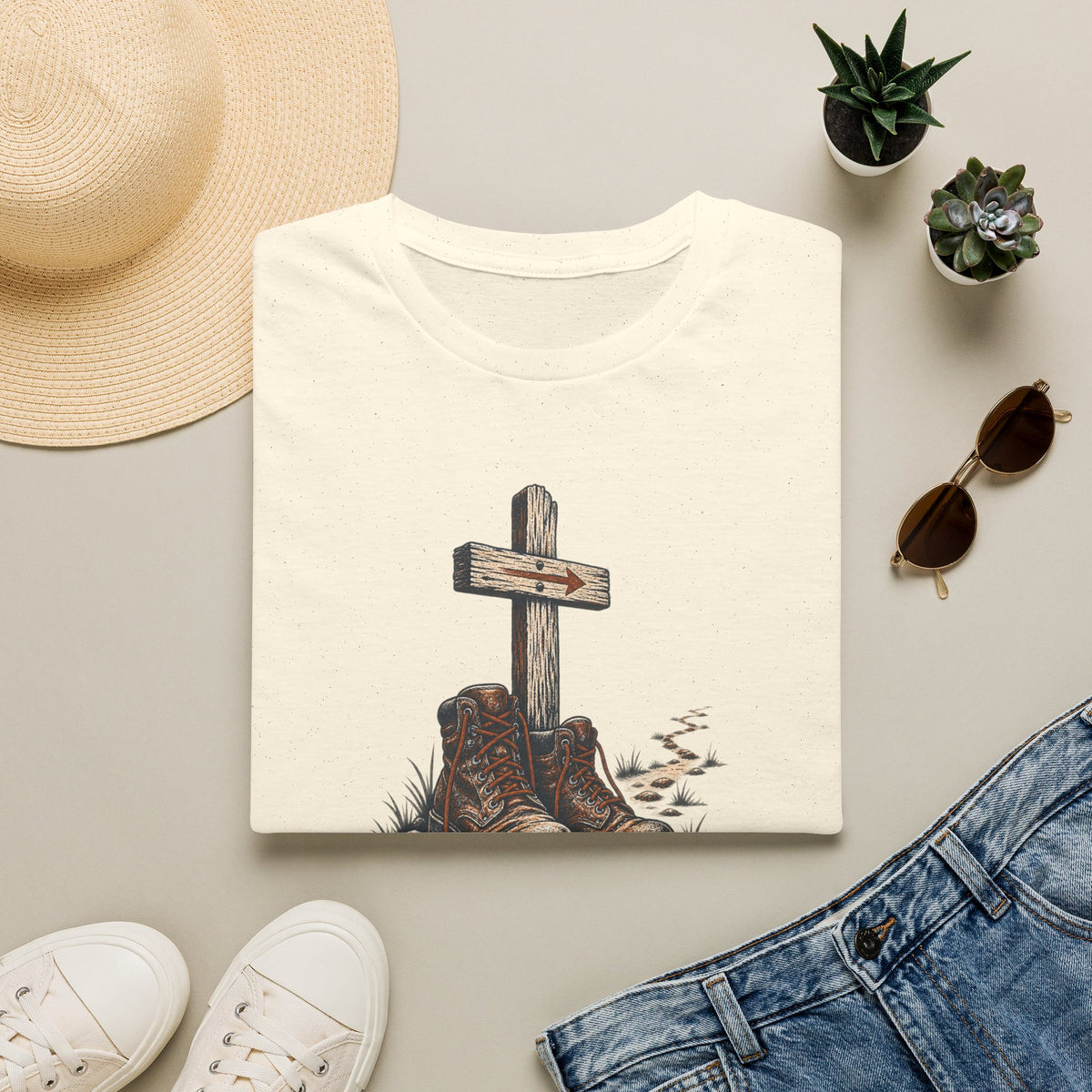 Faith Cross T-Shirt — “Walk By Faith, Not By Sight” Christian Tee