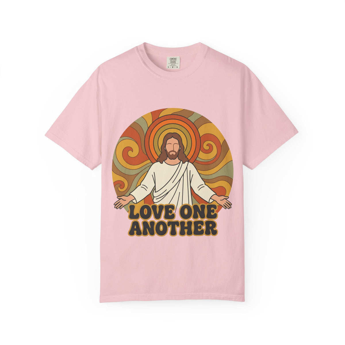Love One Another Jesus Illustration T-Shirt | Retro Religious Tee