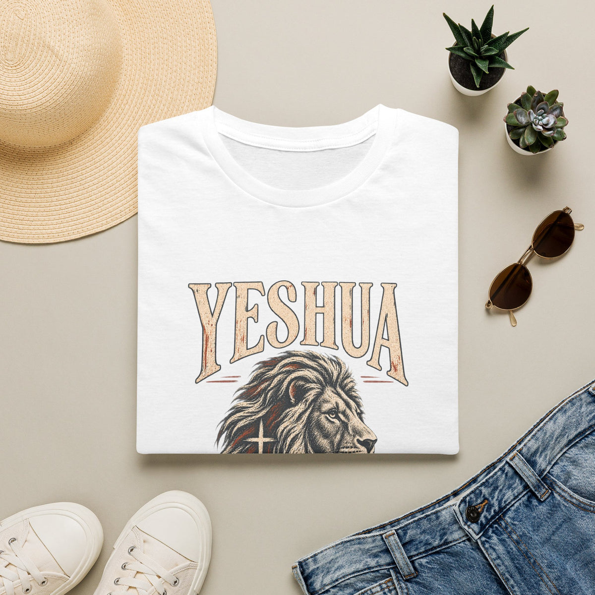 Yeshua Lion T-Shirt — ‘Lion of Judah’ Christian Faith Tee