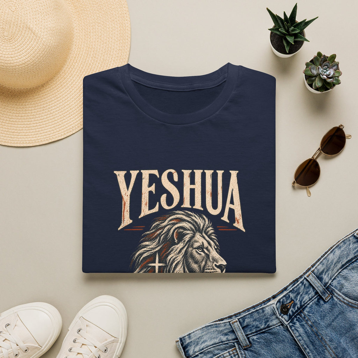Yeshua Lion T-Shirt — ‘Lion of Judah’ Christian Faith Tee