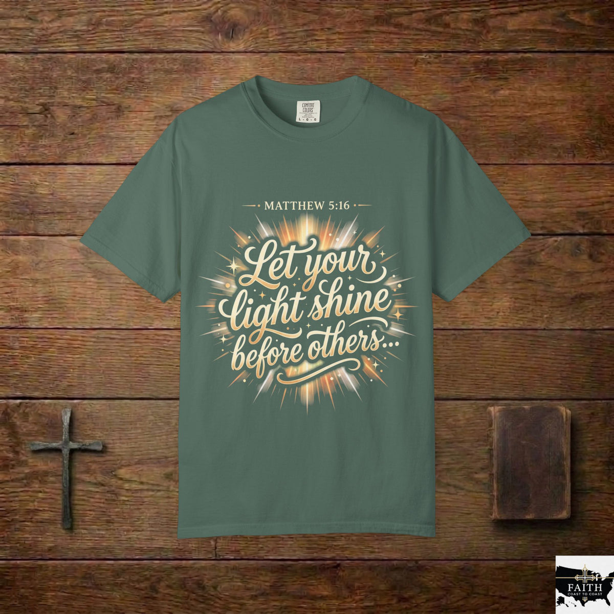Let Your Light Shine T-Shirt — Matthew 5:16 Christian Graphic Tee