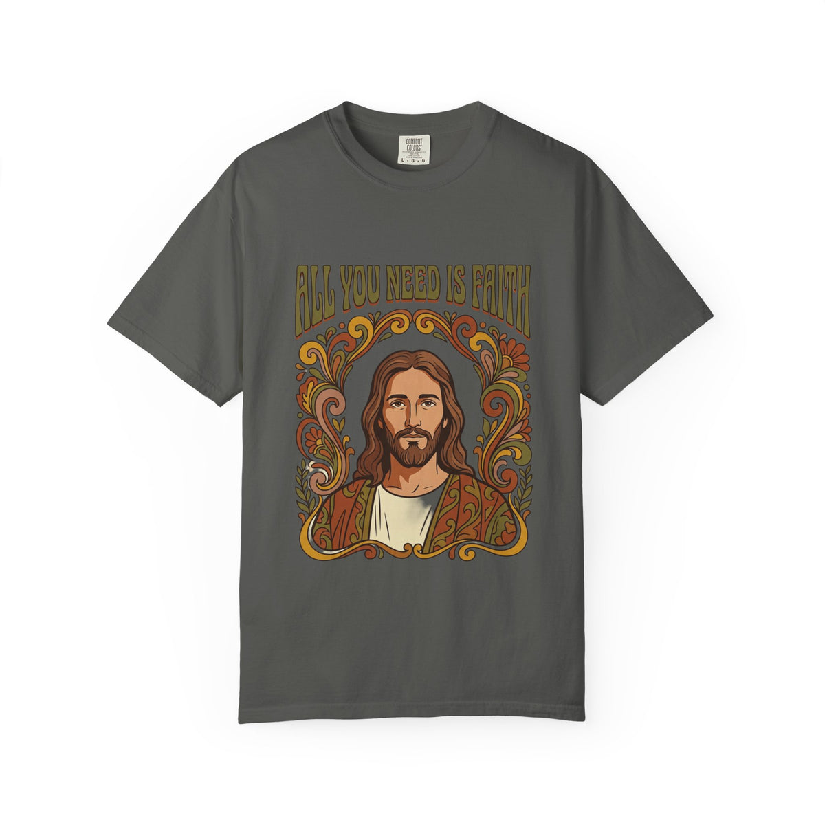 All You Need Is Faith Jesus Portrait T-shirt | Retro Religious Tee