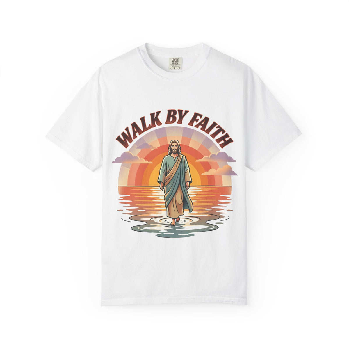 Walk By Faith Jesus Walking on Water T-shirt | Christian Faith Tee