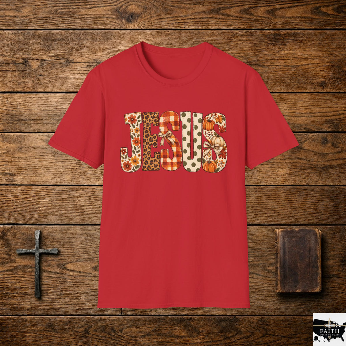 Jesus Floral Leopard Print T-Shirt
