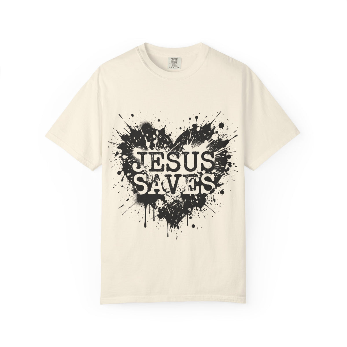 Jesus Saves Heart Tee — Christian Faith Graphic T-Shirt