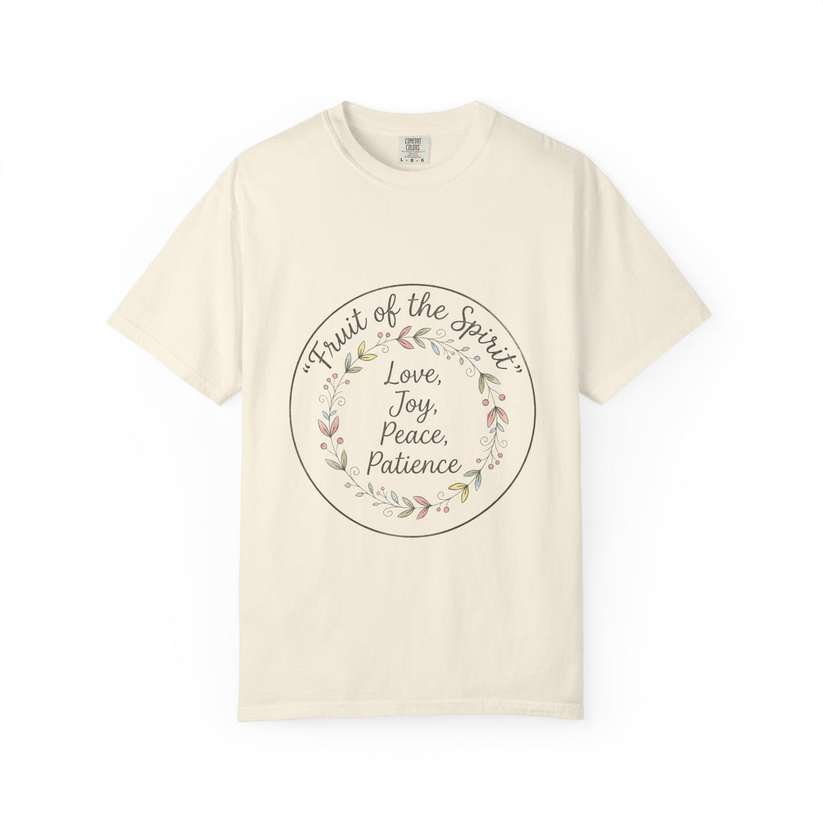 Fruit of the Spirit wreath T-Shirt | Love Joy Peace Patience design