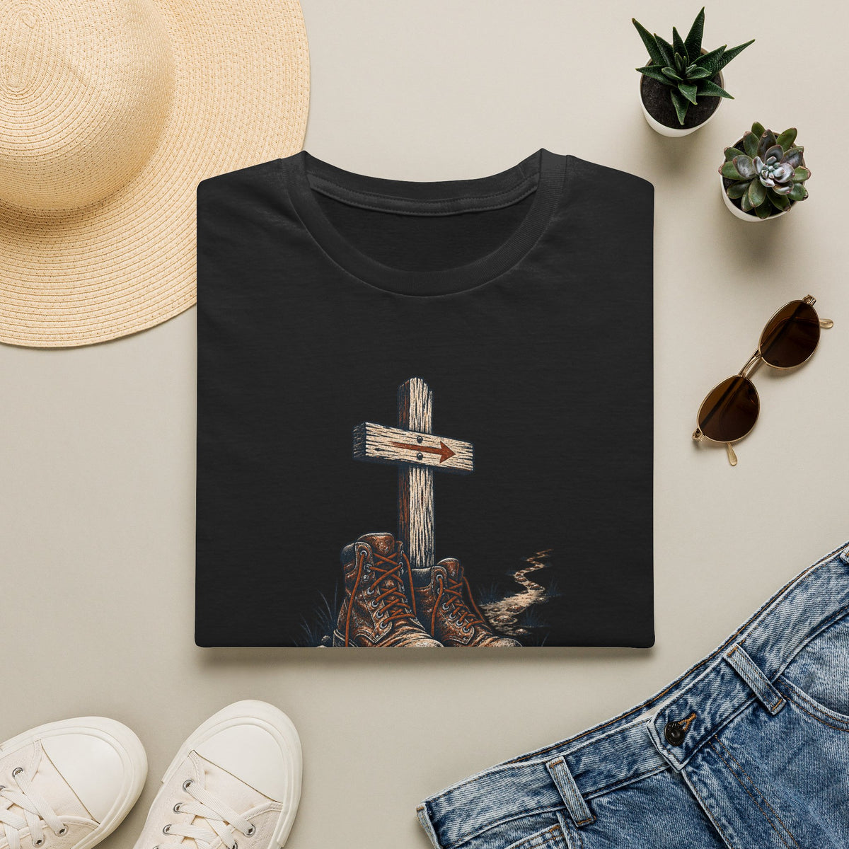 Faith Cross T-Shirt — “Walk By Faith, Not By Sight” Christian Tee