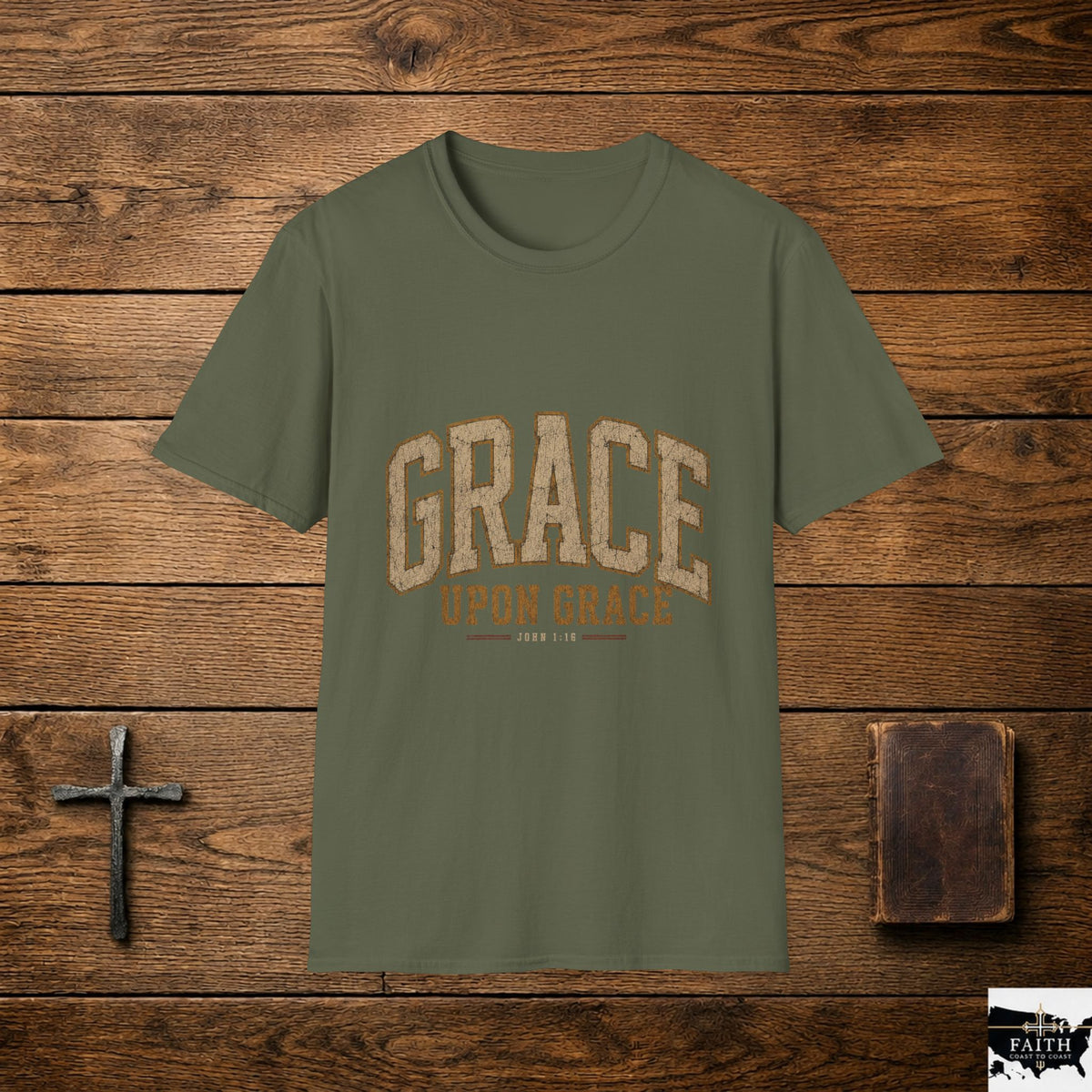 Grace upon Grace T-Shirt | Vintage Lettering Spiritual Tee