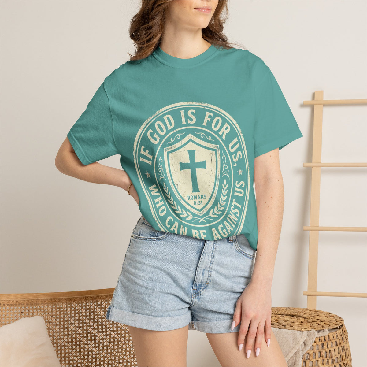 If God Is For Us T-Shirt — Christian Shield Faith Tee