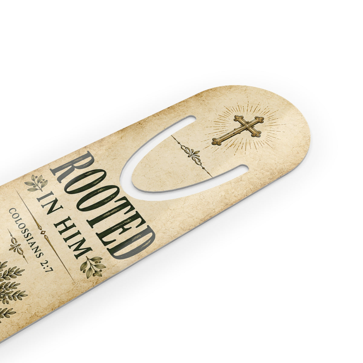 Rooted in Him Bookmark | Christian Scripture Colossians 2:7 Tree Design