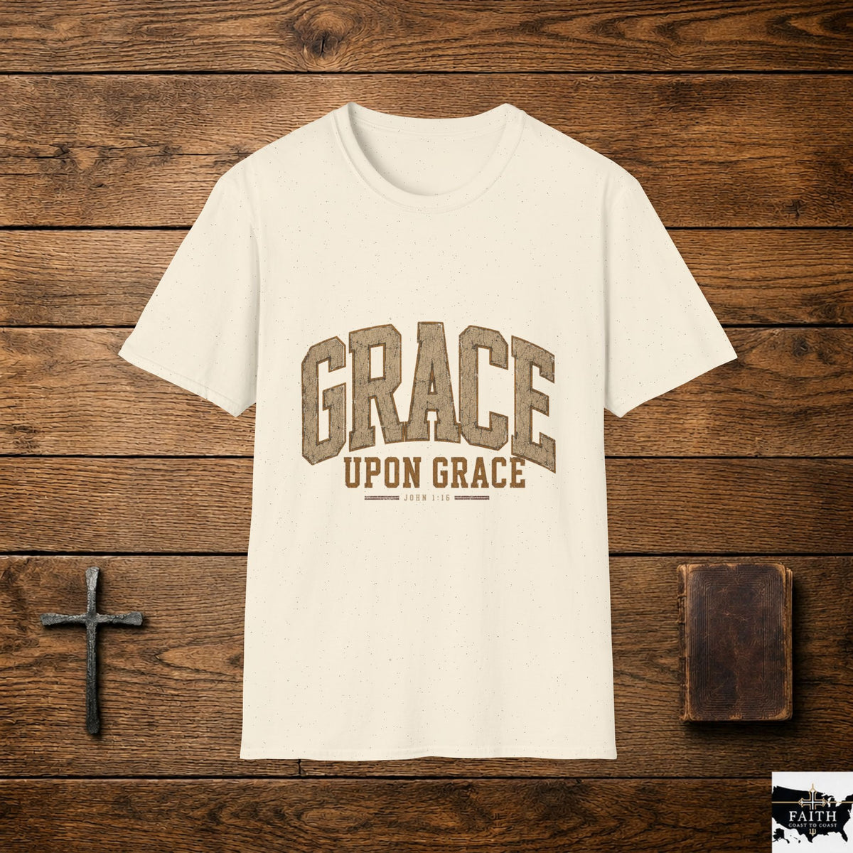 Grace upon Grace T-Shirt | Vintage Lettering Spiritual Tee