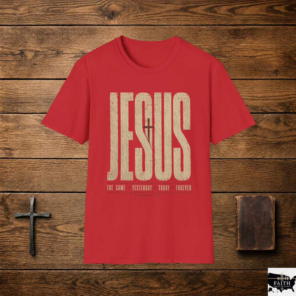 Jesus Cross Typography T-Shirt | Faith Christian Graphic Tee