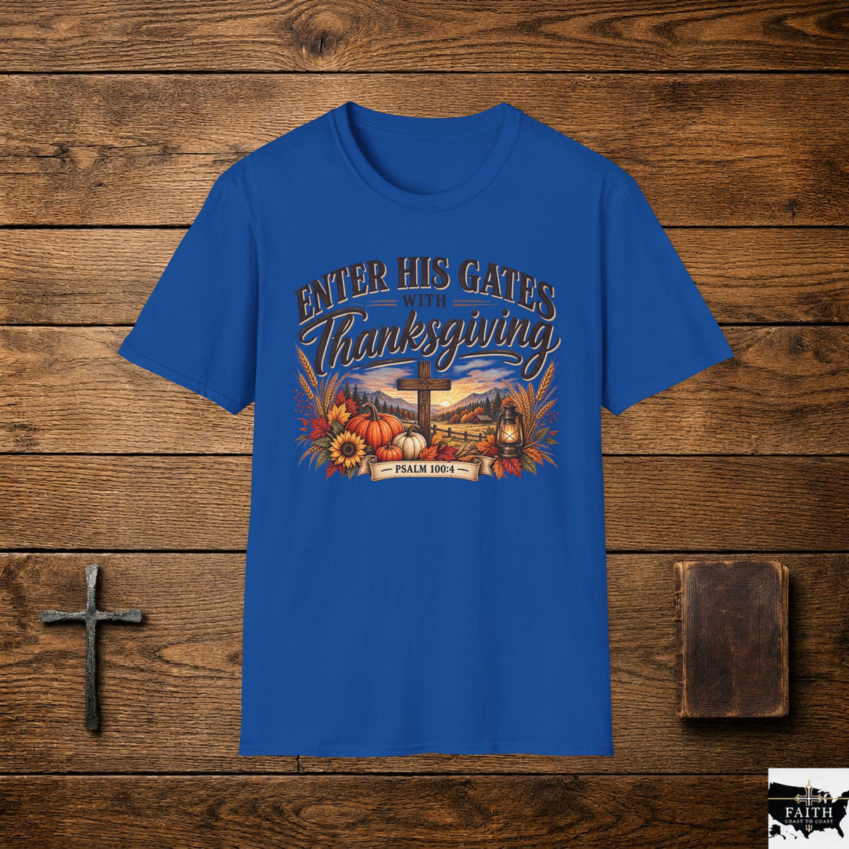 Enter His Gates with Thanksgiving T-Shirt | Christian Thanksgiving Tee