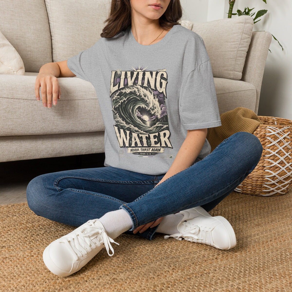 Living Water T-Shirt — Vintage Wave Graphic Tee