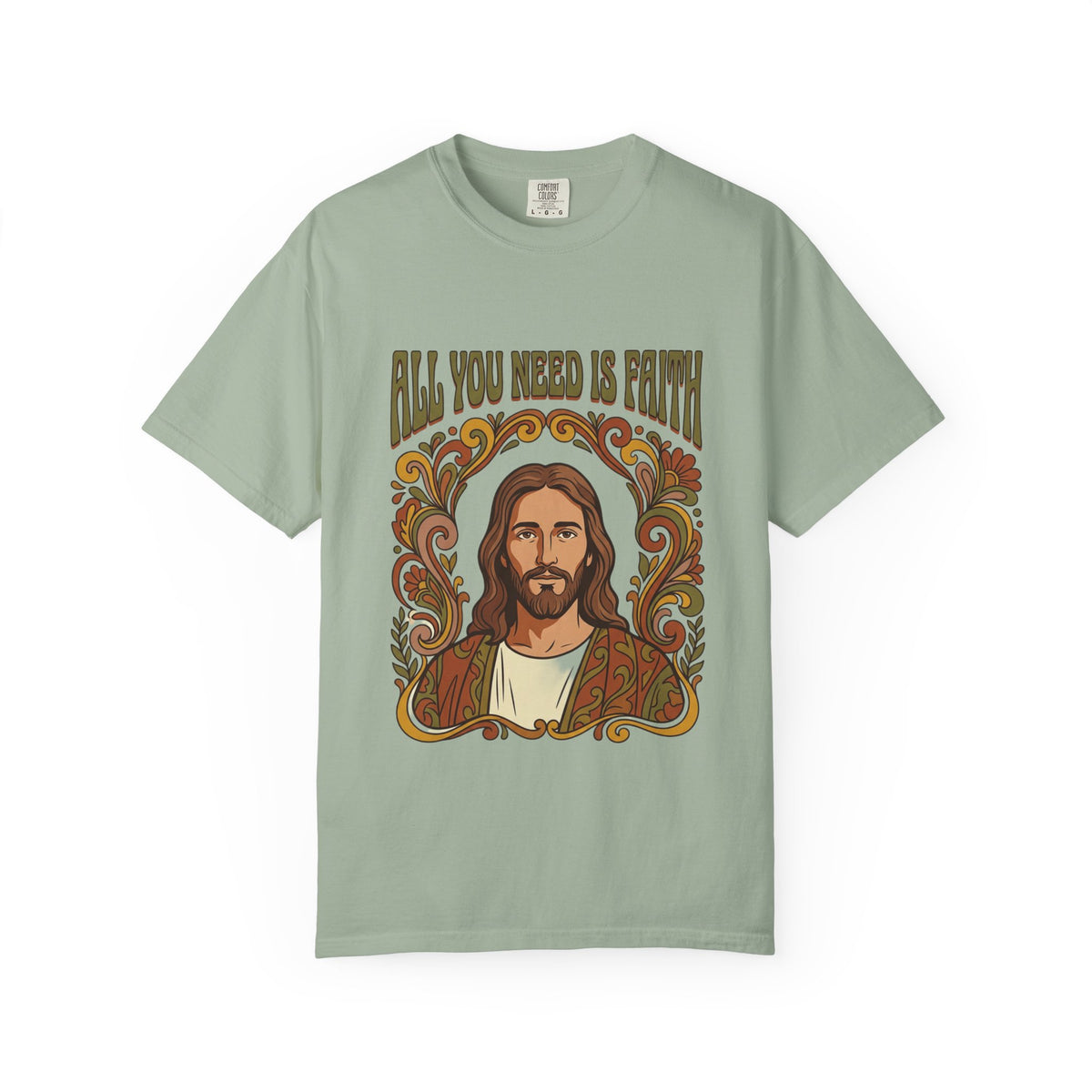 All You Need Is Faith Jesus Portrait T-shirt | Retro Religious Tee