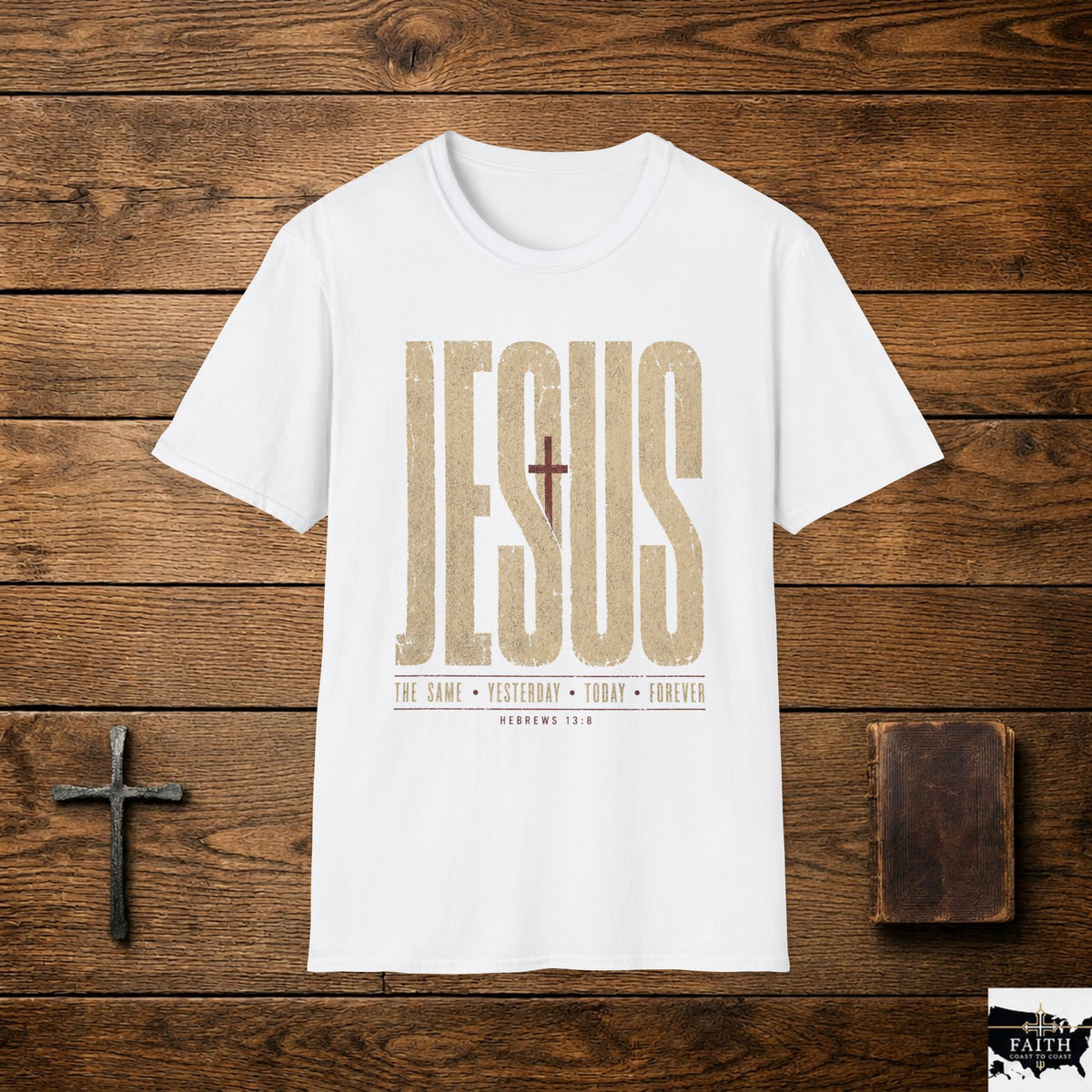 Jesus Cross Typography T-Shirt | Faith Christian Graphic Tee