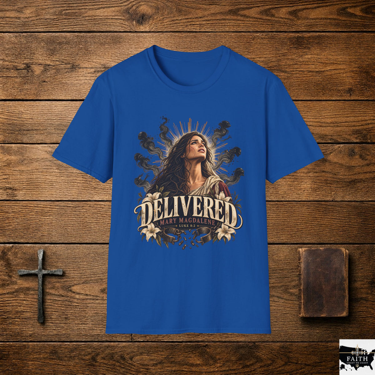 Delivered Mary T-Shirt — Christian Faith Religious Tee