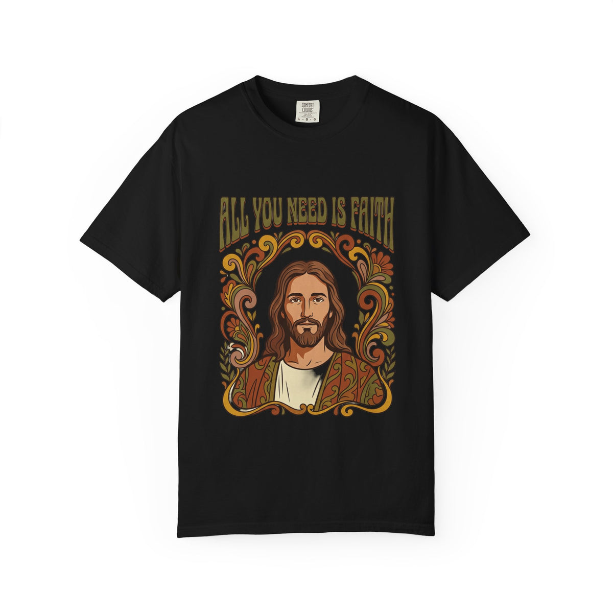 All You Need Is Faith Jesus Portrait T-shirt | Retro Religious Tee