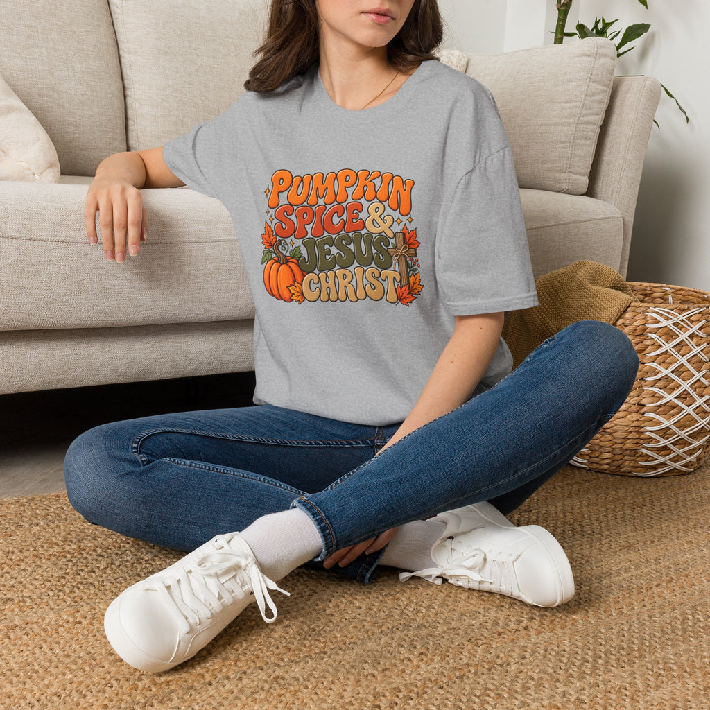 Pumpkin Spice & Jesus T‑Shirt — Fall Faith Graphic Tee