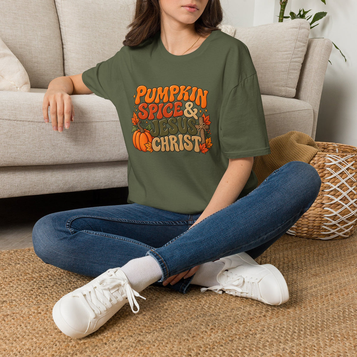 Pumpkin Spice & Jesus T‑Shirt — Fall Faith Graphic Tee