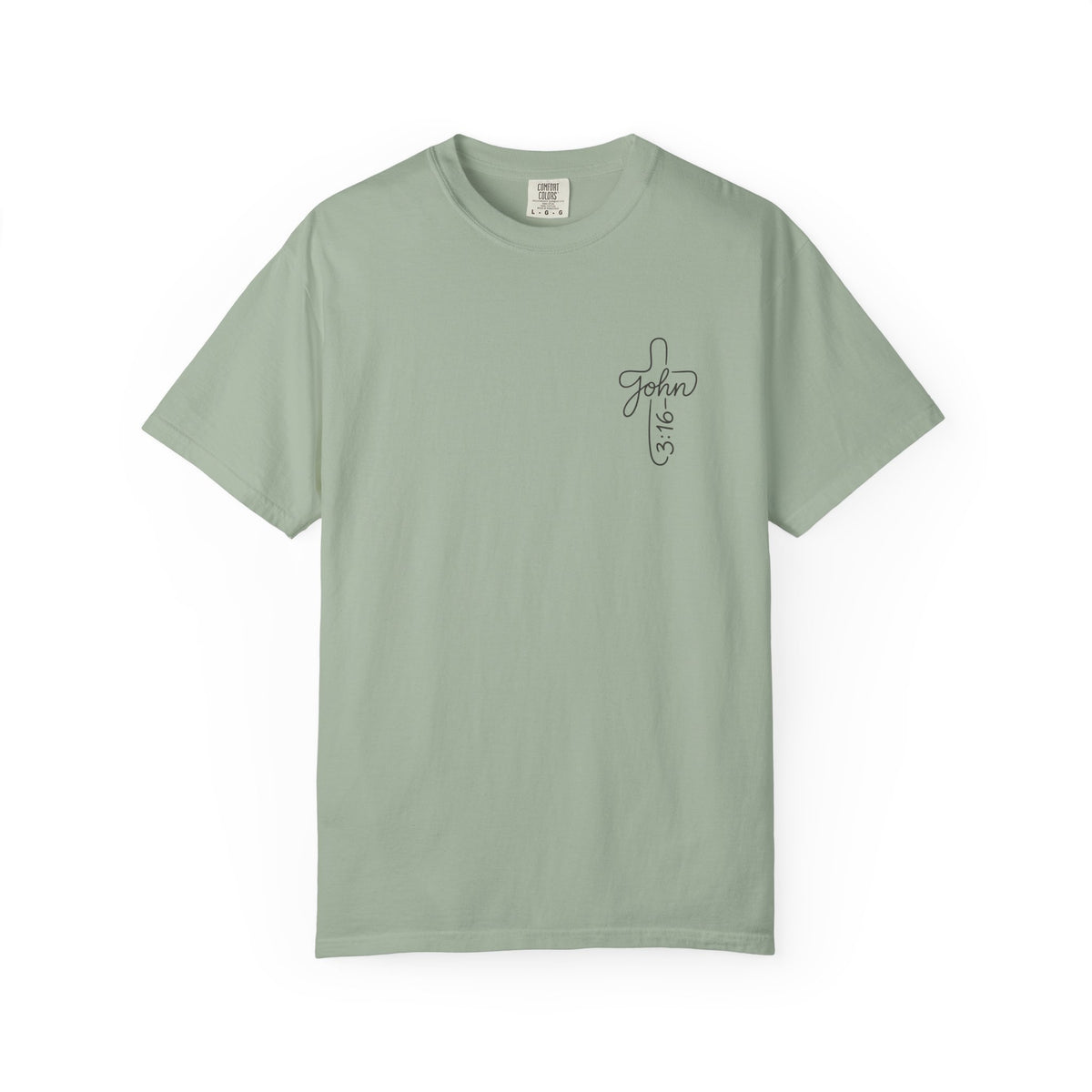 Line Art Jesus Face T-Shirt | Crown of Thorns Scripture Circle John 3:16