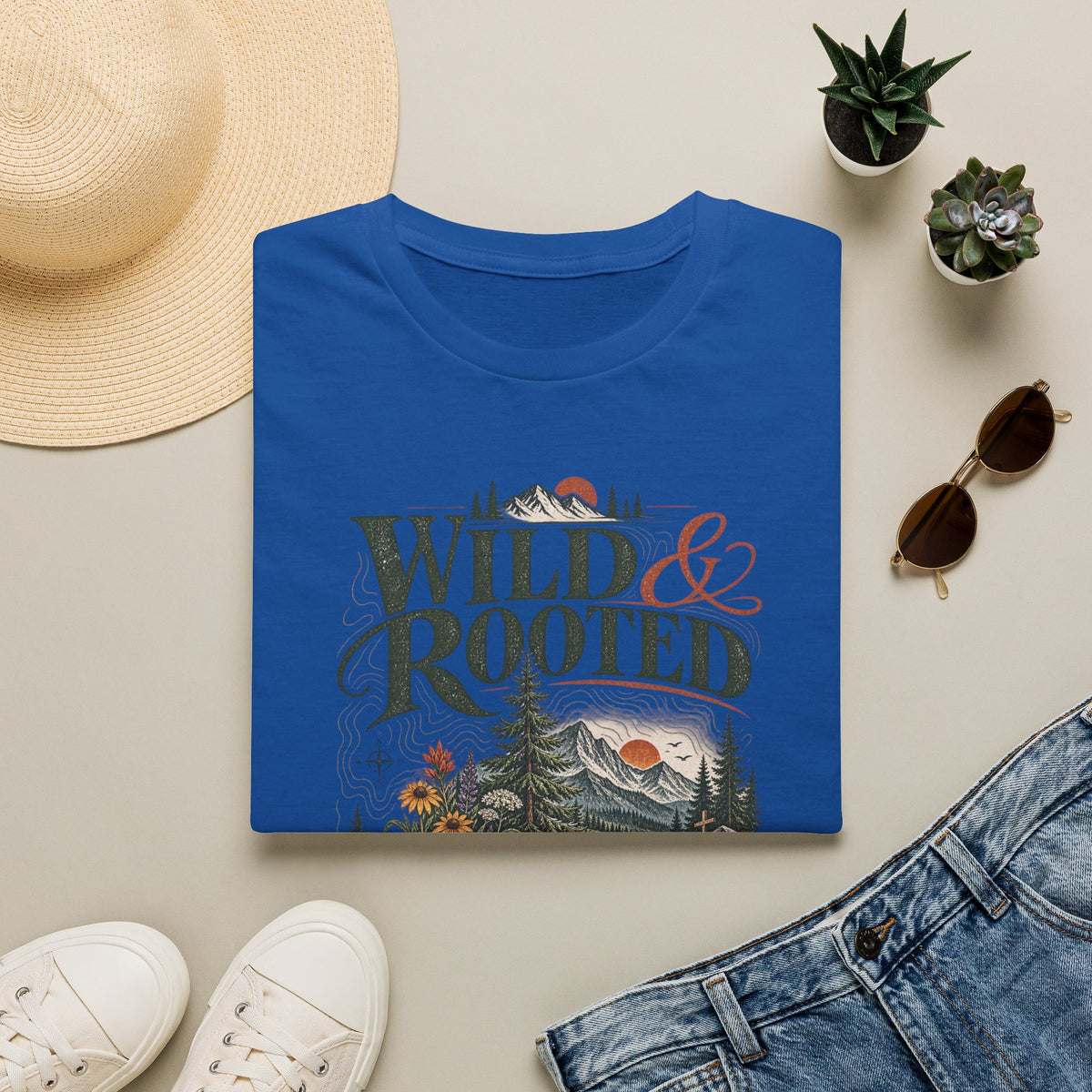 Wild & Rooted Graphic T-Shirt — Nature Adventure Tee