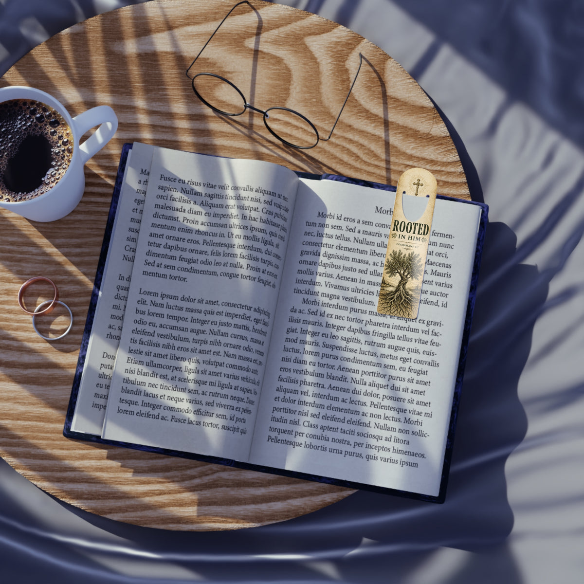 Rooted in Him Bookmark | Christian Scripture Colossians 2:7 Tree Design
