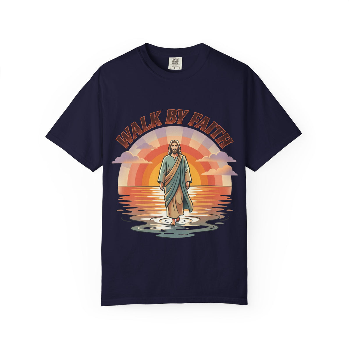 Walk By Faith Jesus Walking on Water T-shirt | Christian Faith Tee