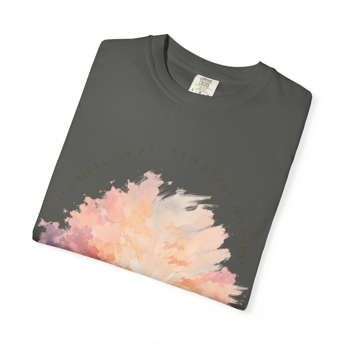 Sunset Reflection T-Shirt — "His Mercy Is New Every Morning" Christian Inspirational Tee