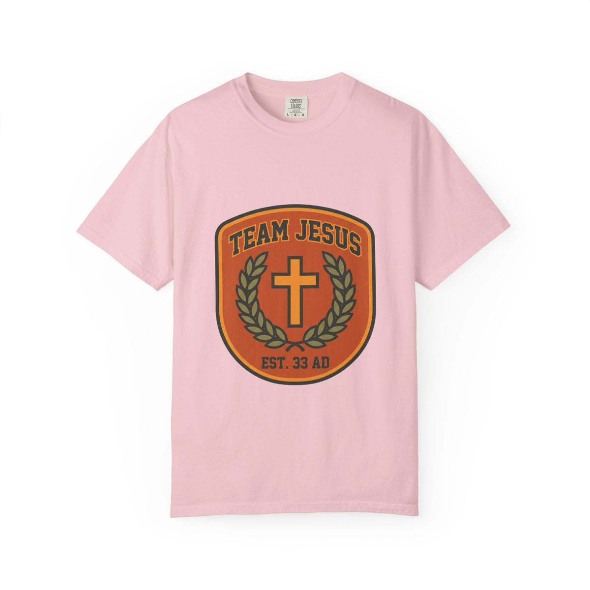 Team Jesus crest cross laurel T-shirt | Christian faith tee