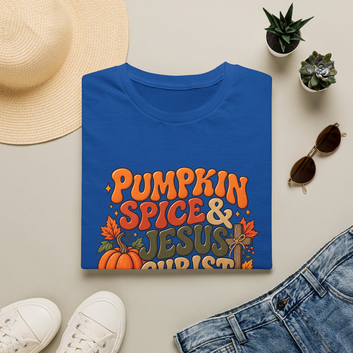 Pumpkin Spice & Jesus T‑Shirt — Fall Faith Graphic Tee