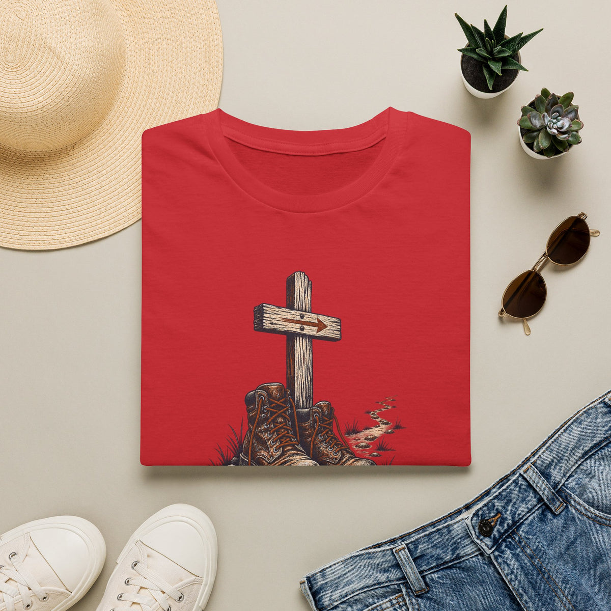 Faith Cross T-Shirt — “Walk By Faith, Not By Sight” Christian Tee