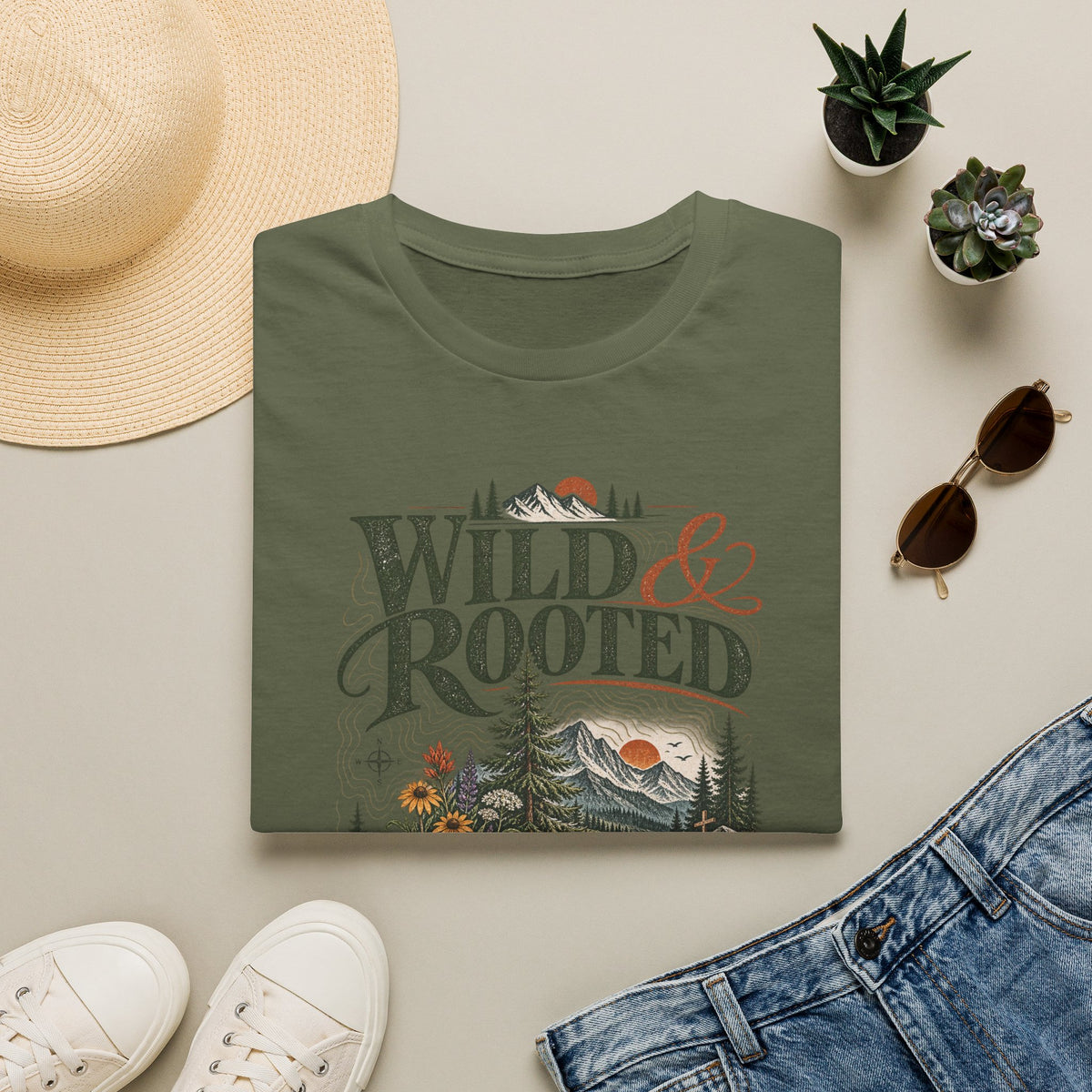 Wild & Rooted Graphic T-Shirt — Nature Adventure Tee