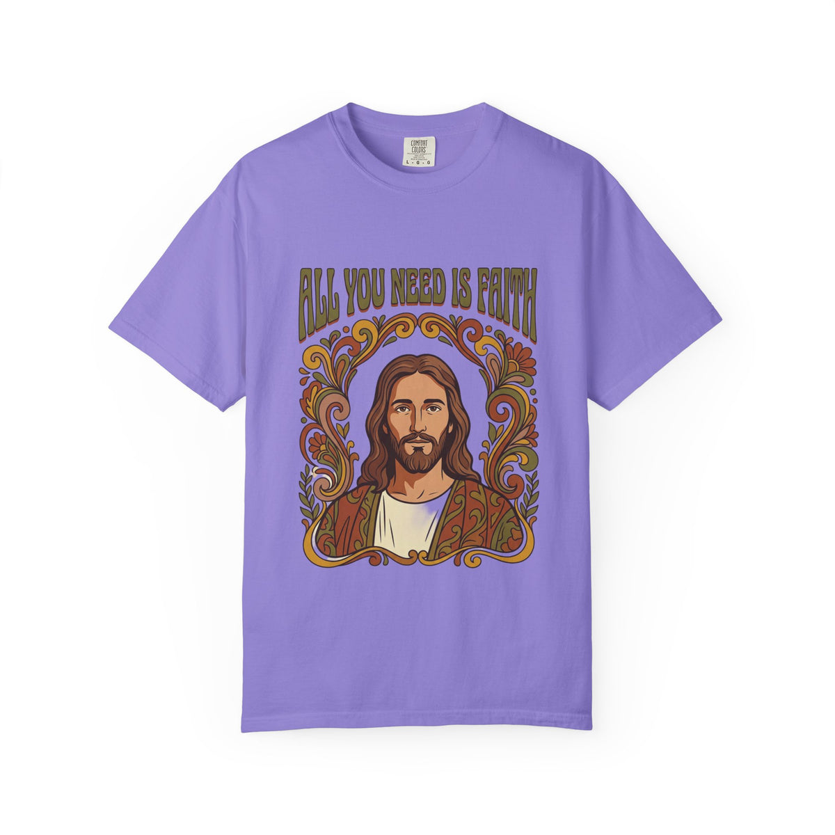 All You Need Is Faith Jesus Portrait T-shirt | Retro Religious Tee