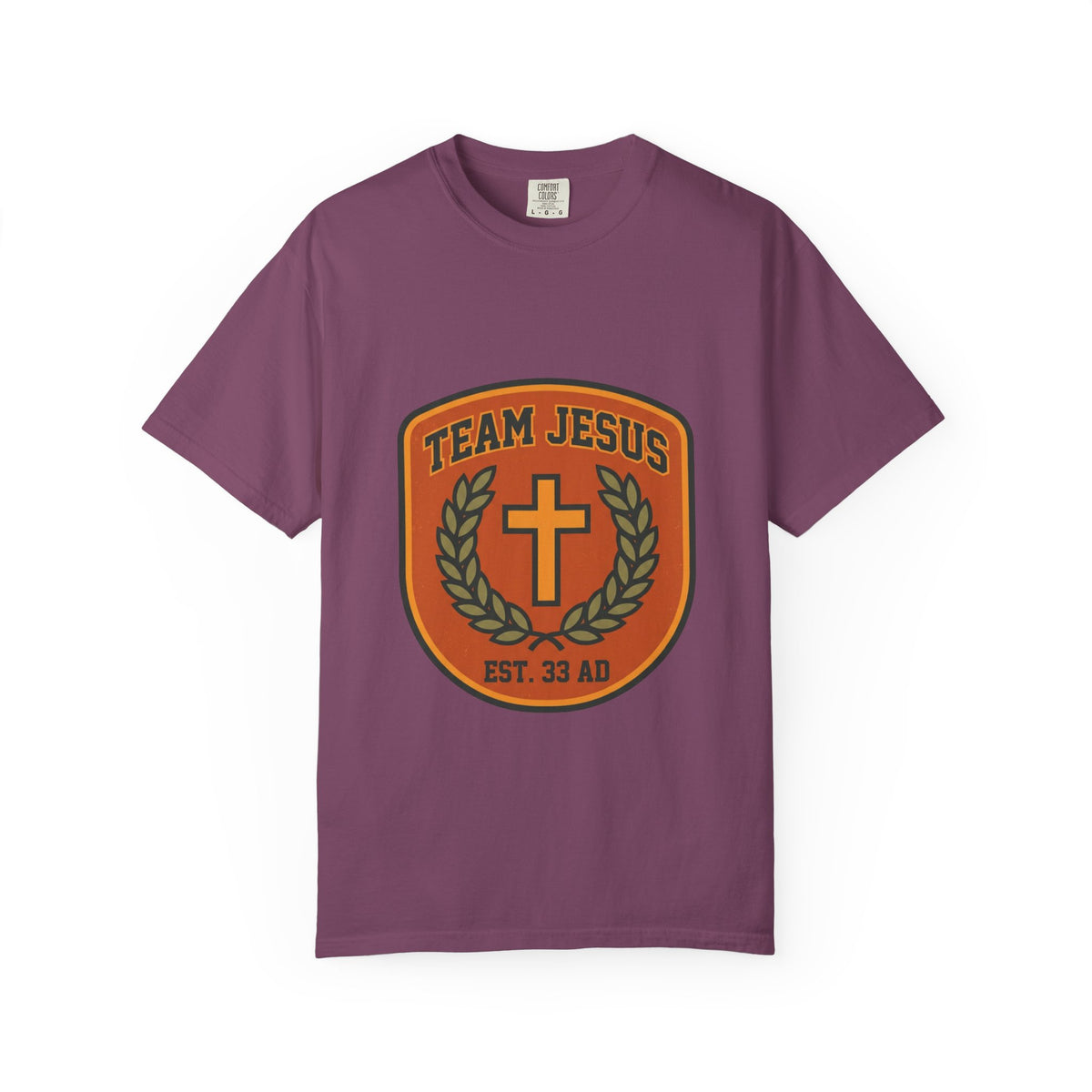 Team Jesus crest cross laurel T-shirt | Christian faith tee