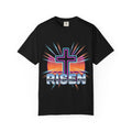 Risen Cross Sunset T-shirt | Christian Easter Faith Tee