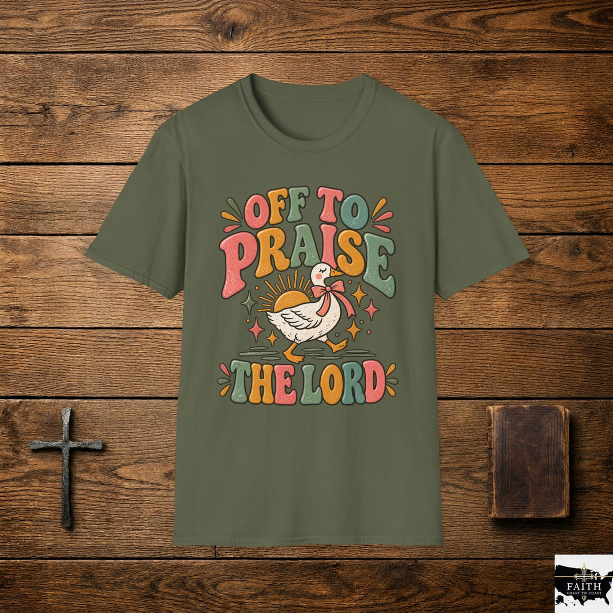 Praise the Lord T-Shirt — "Off to Praise the Lord" Retro Christian Tee