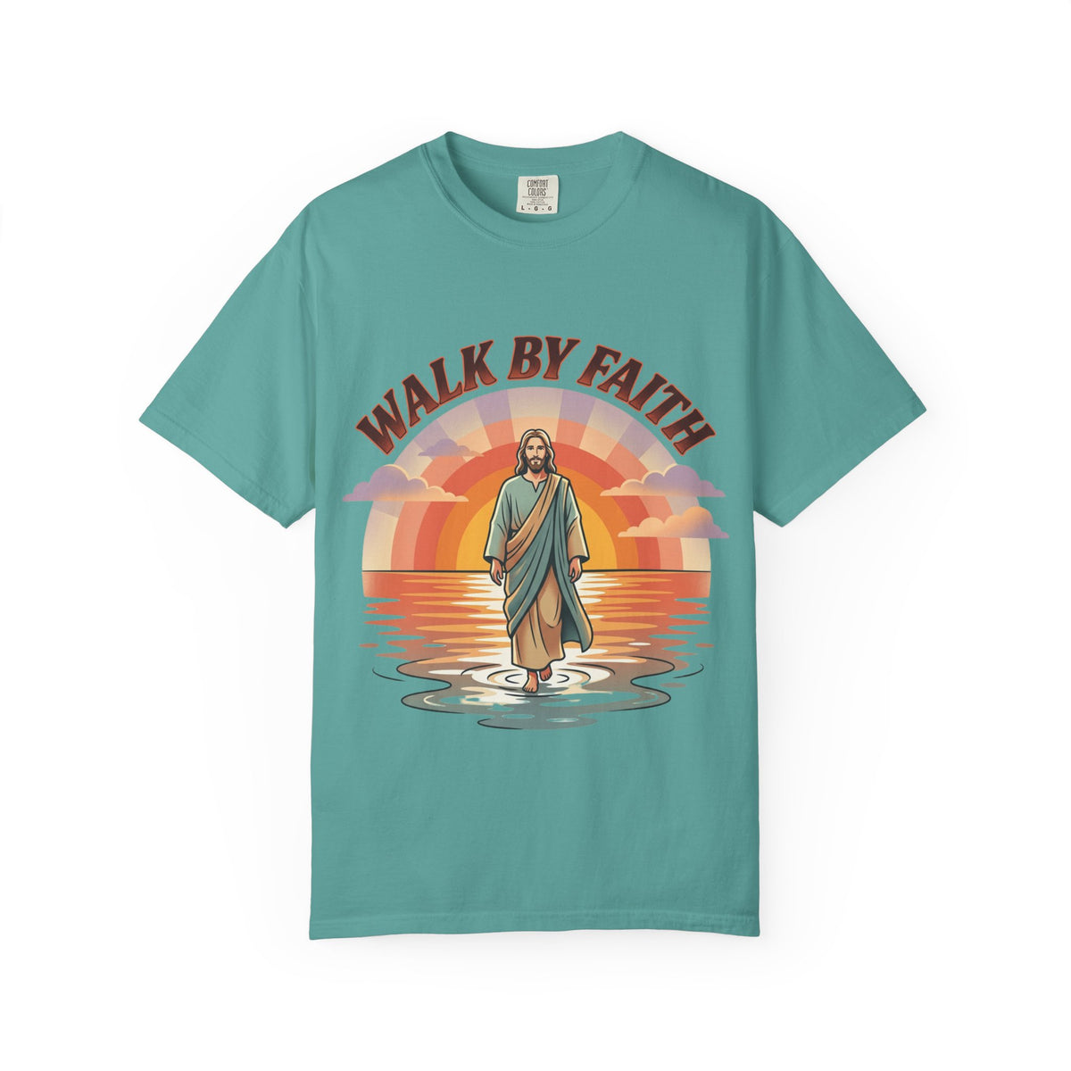 Walk By Faith Jesus Walking on Water T-shirt | Christian Faith Tee