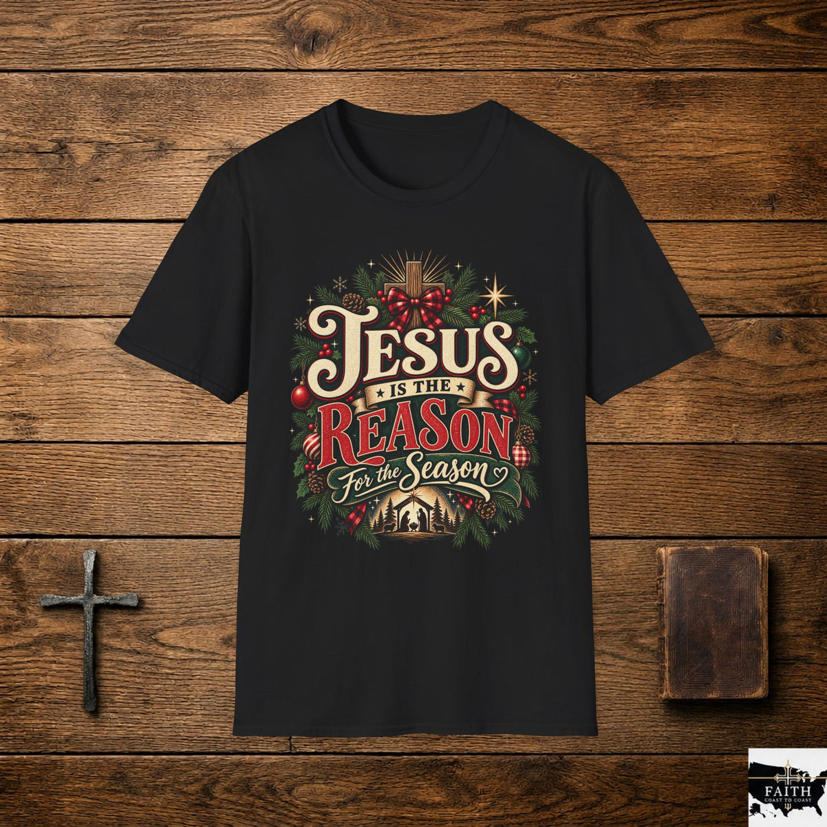 Jesus Is The Reason Christmas T-Shirt | Nativity Holiday Tee