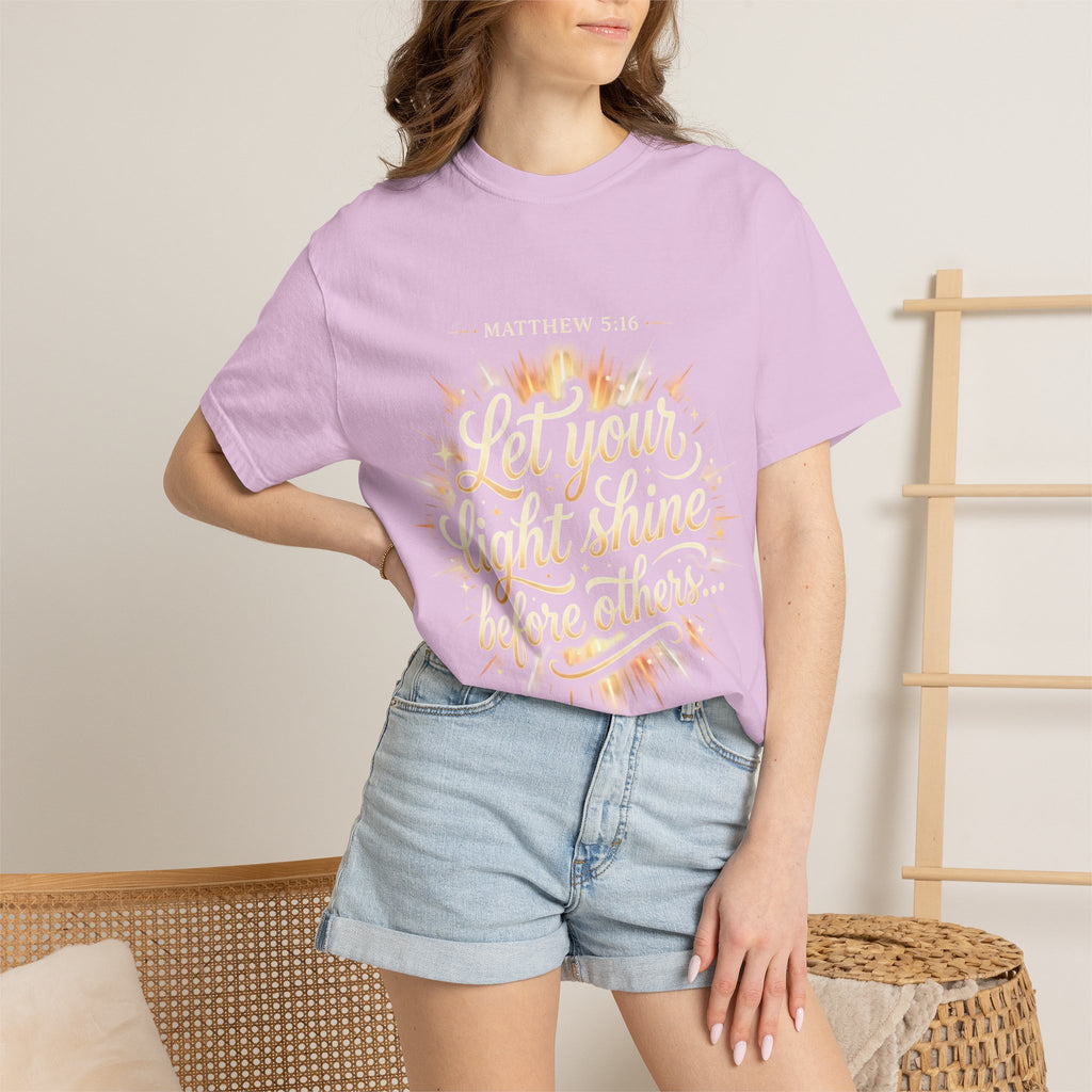 Let Your Light Shine T-Shirt — Matthew 5:16 Christian Graphic Tee