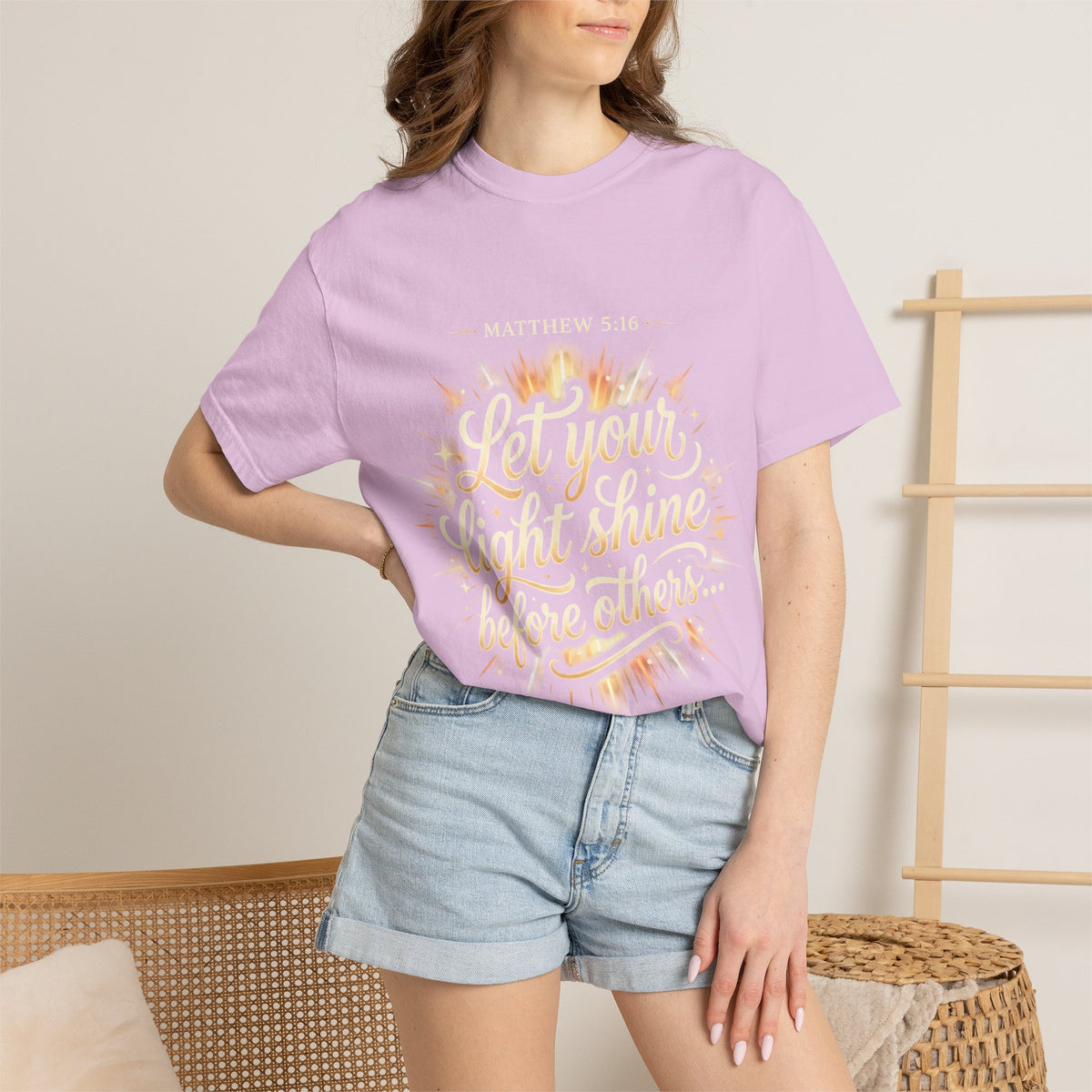 Let Your Light Shine T-Shirt — Matthew 5:16 Christian Graphic Tee