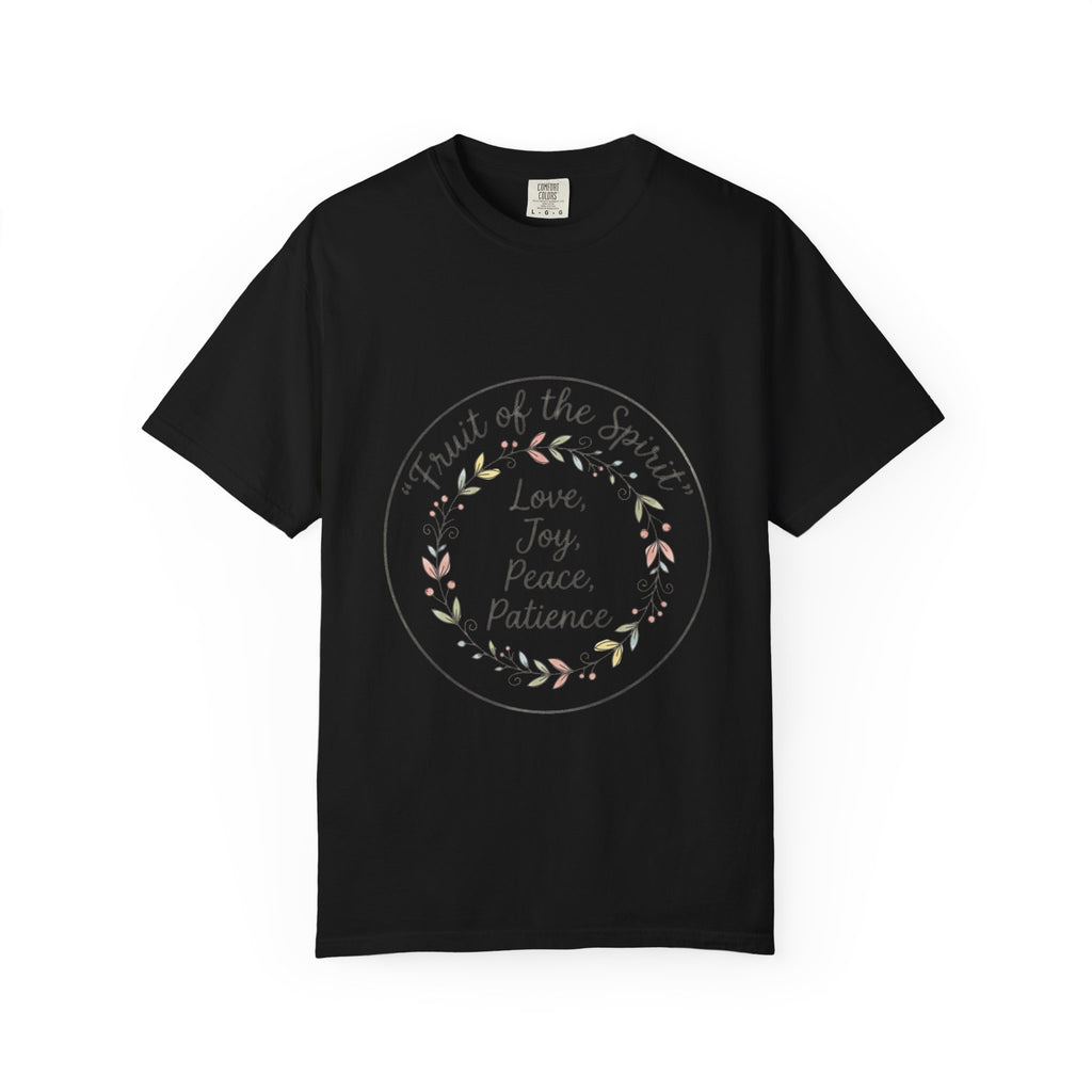 Fruit of the Spirit wreath T-Shirt | Love Joy Peace Patience design