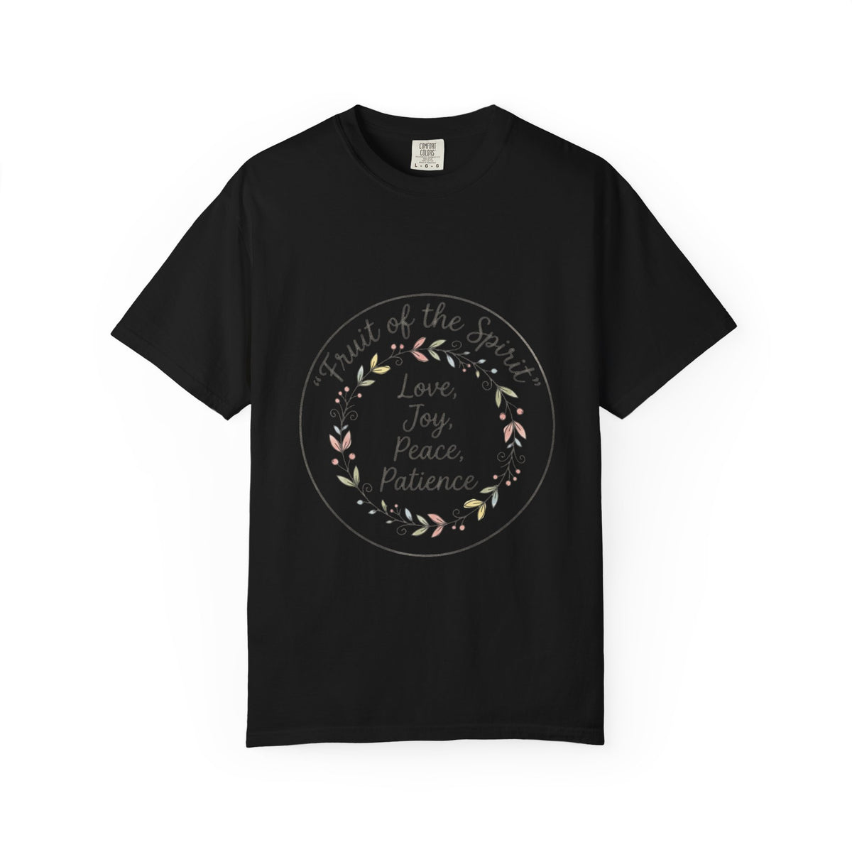 Fruit of the Spirit wreath T-Shirt | Love Joy Peace Patience design