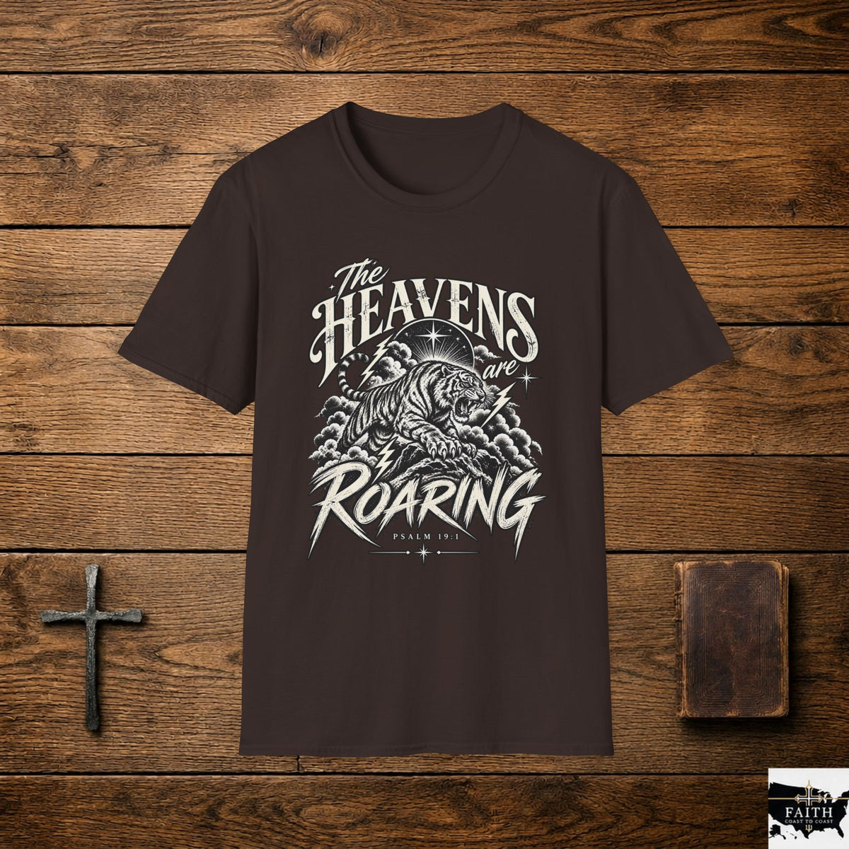 Roaring Heavens Graphic T-Shirt — Faith-Inspired Psalm 98 Design