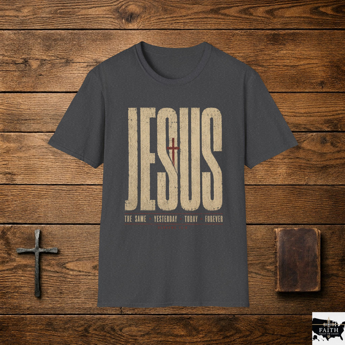 Jesus Cross Typography T-Shirt | Faith Christian Graphic Tee