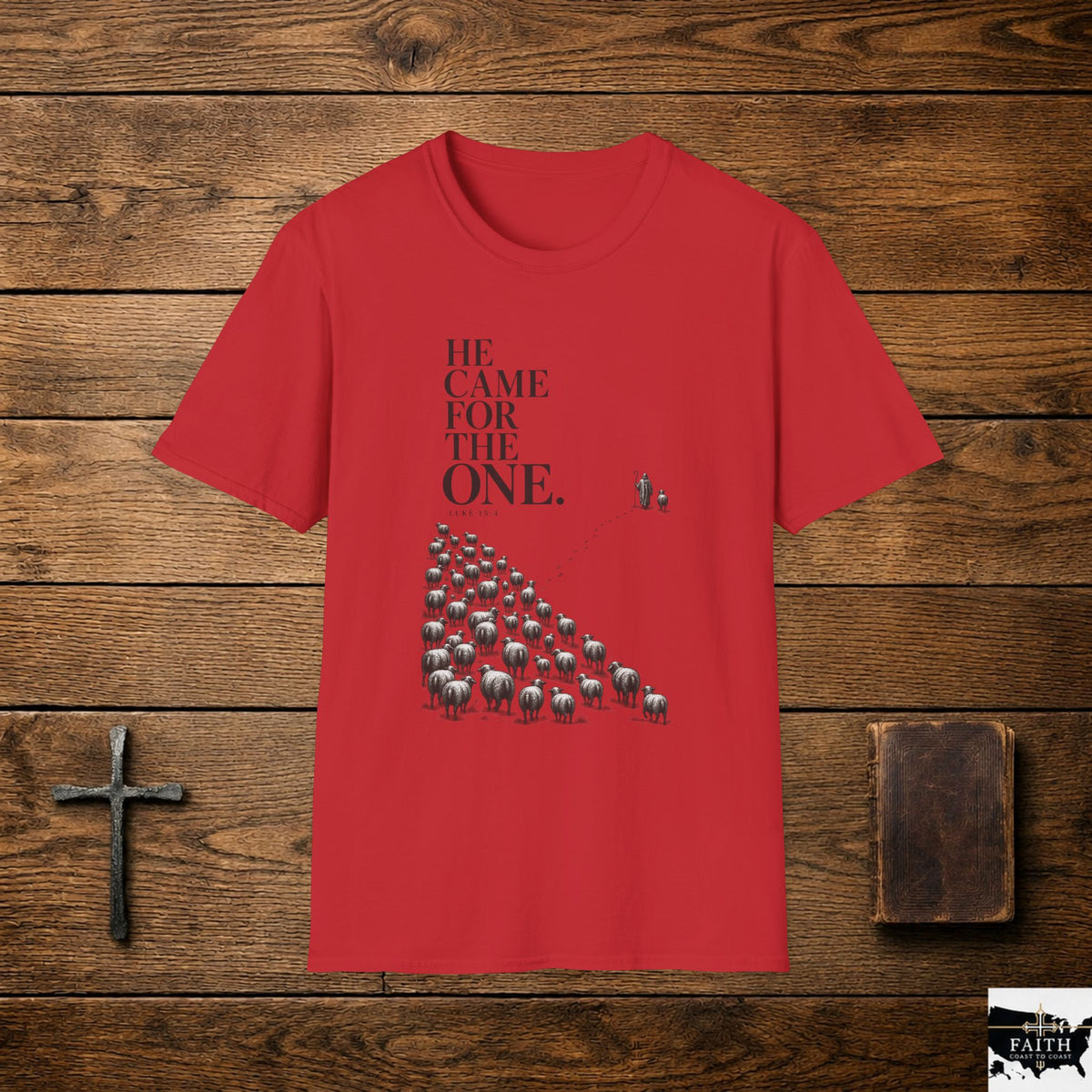 He Came For The One T-Shirt | Minimal Typography, Sheep Illustration