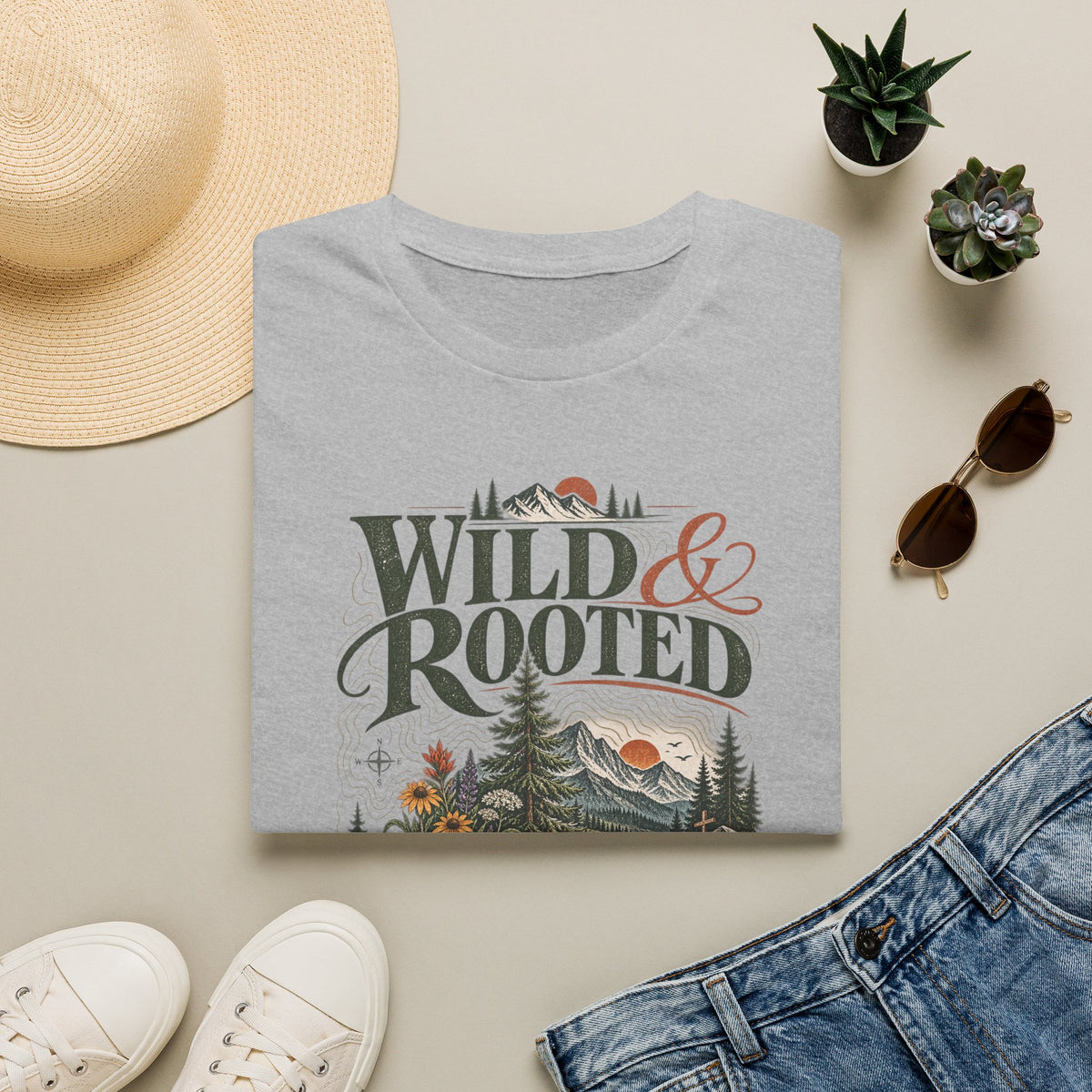 Wild & Rooted Graphic T-Shirt — Nature Adventure Tee