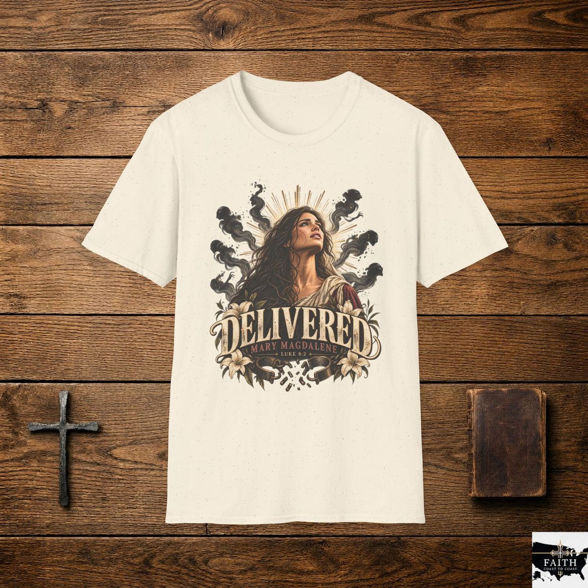 Delivered Mary T-Shirt — Christian Faith Religious Tee