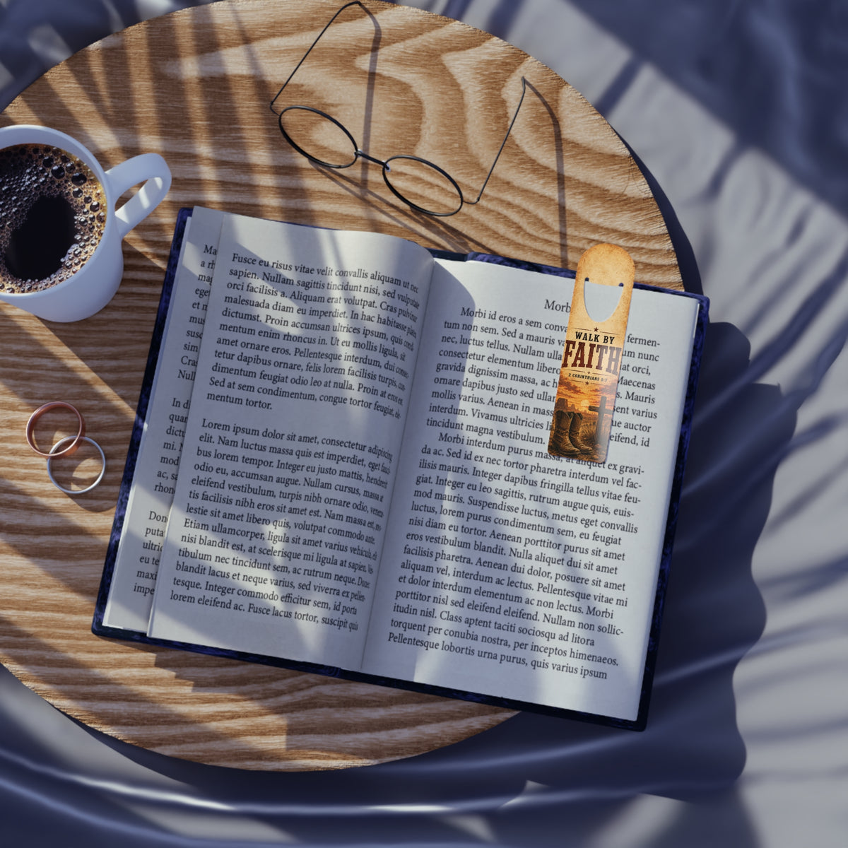Walk By Faith Bookmark | Christian Scripture 2 Corinthians 5:7, Cross & Boots